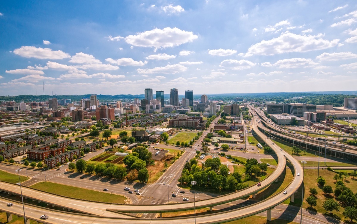 birmingham, alabama, roads, city background, greenery