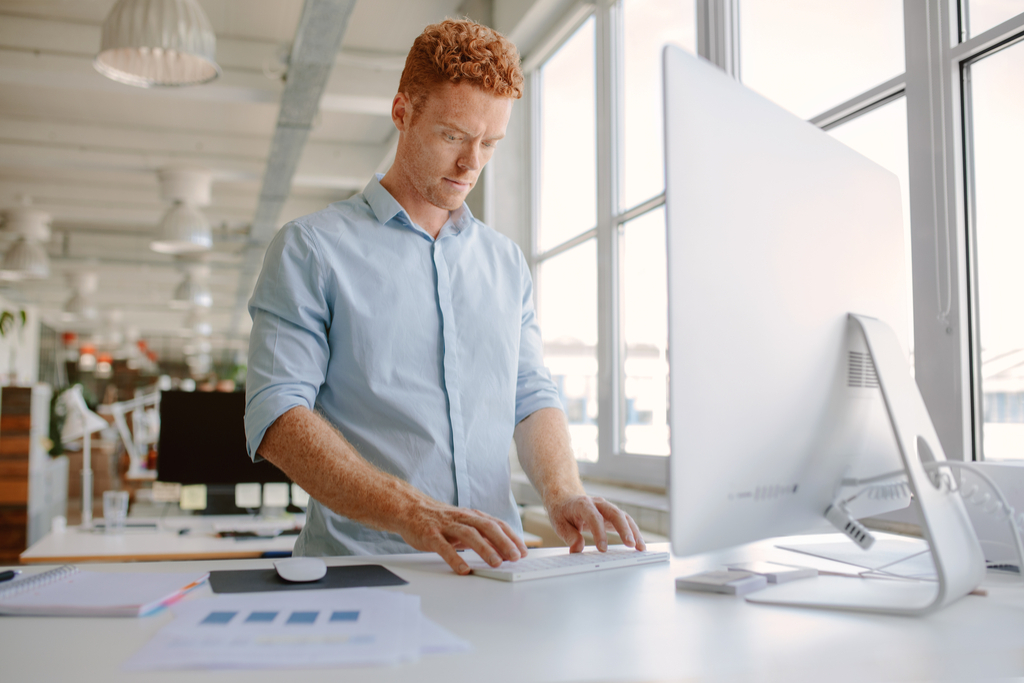 Man at Standing Desk