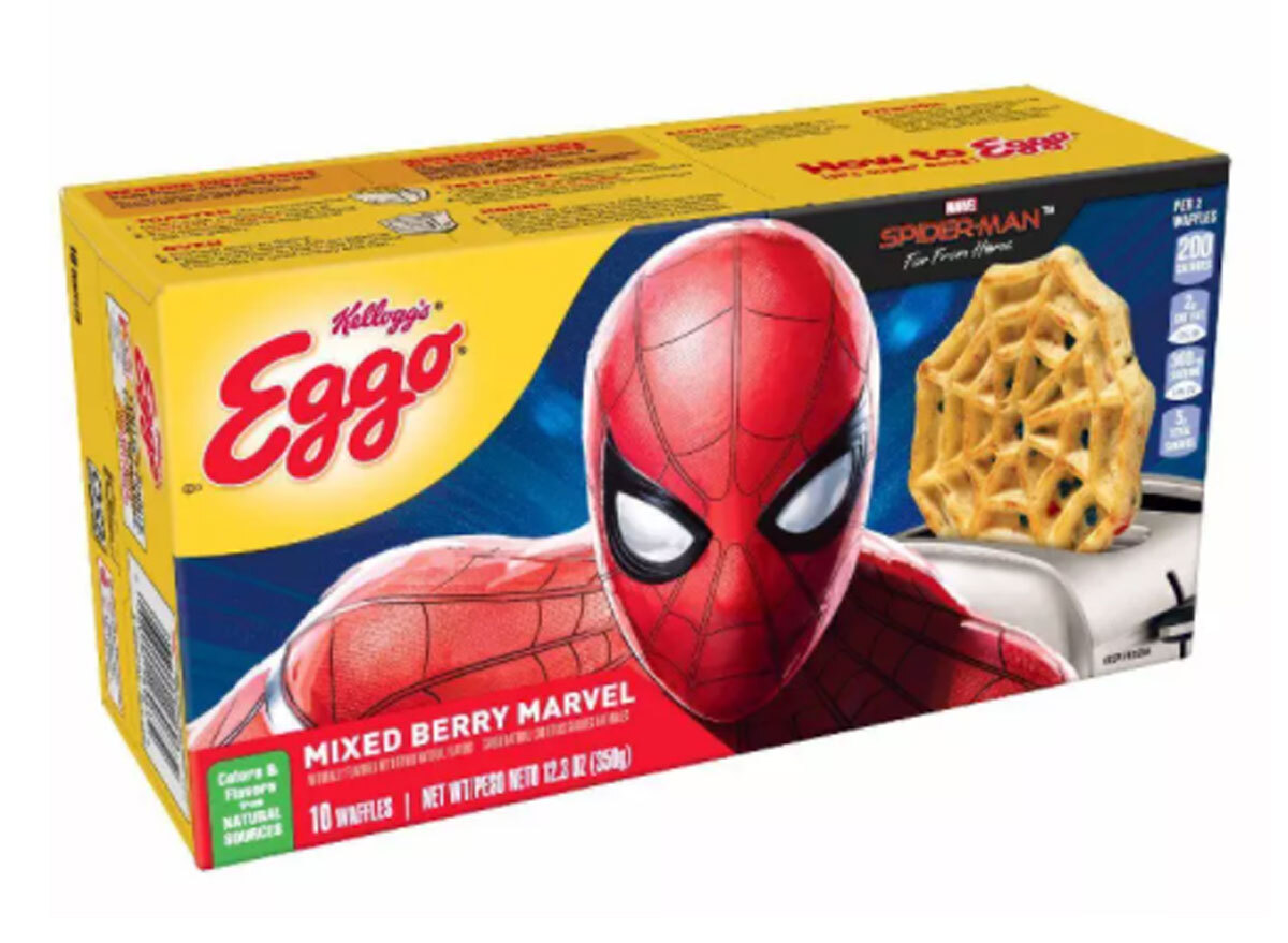 kelloggs eggo spiderman mixed berry marvel box