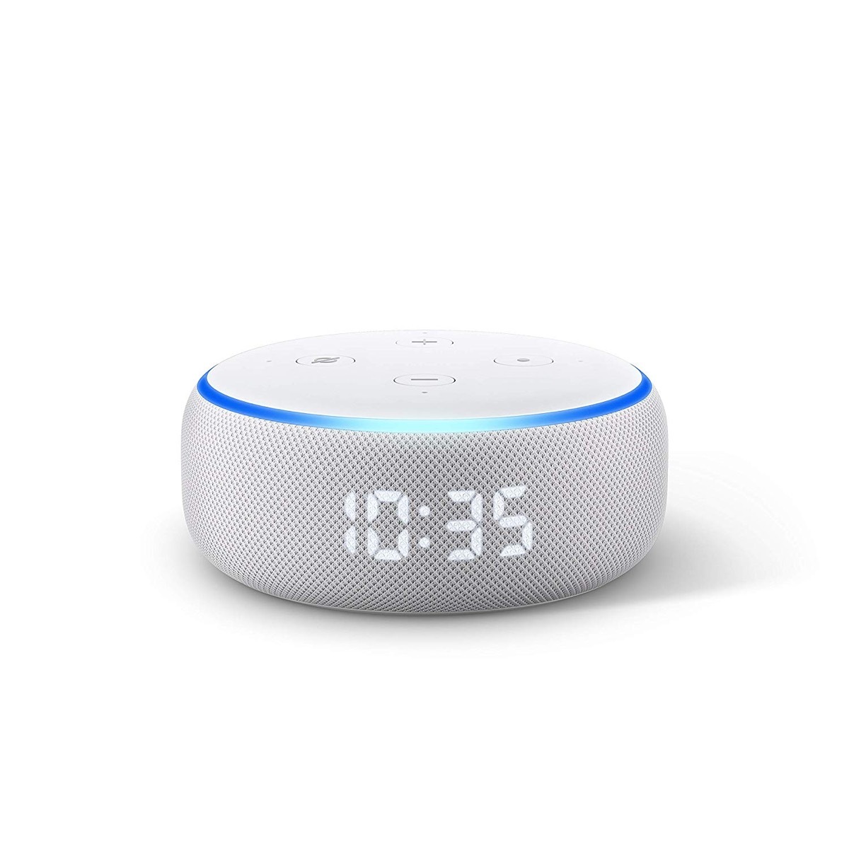 echo dot smart speaker with clock and alexa