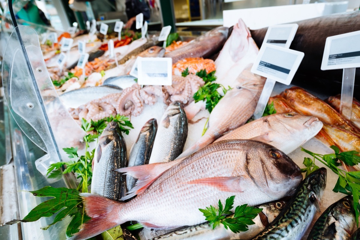 whole fish in fish market