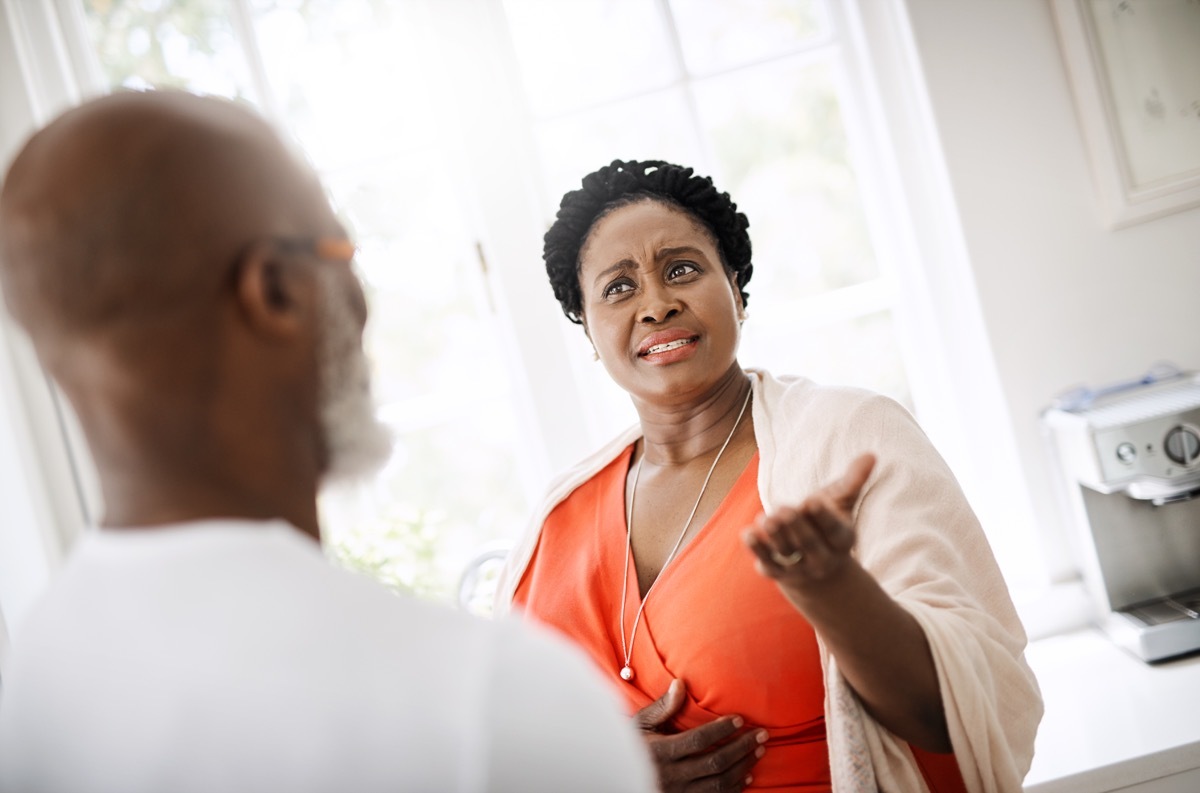 shot of a mature couple having a serious conversation at home