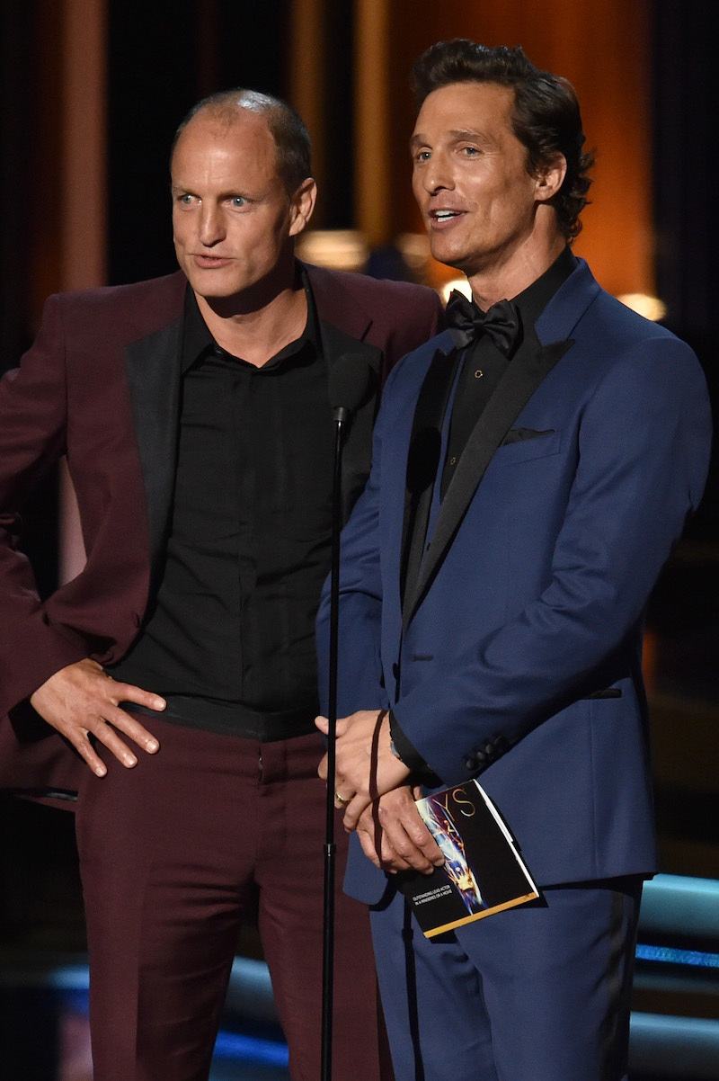 Woody Harrelson and Matthew McConaughey at the 2014 Emmys