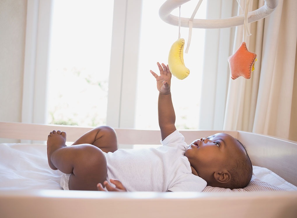 Baby in crib