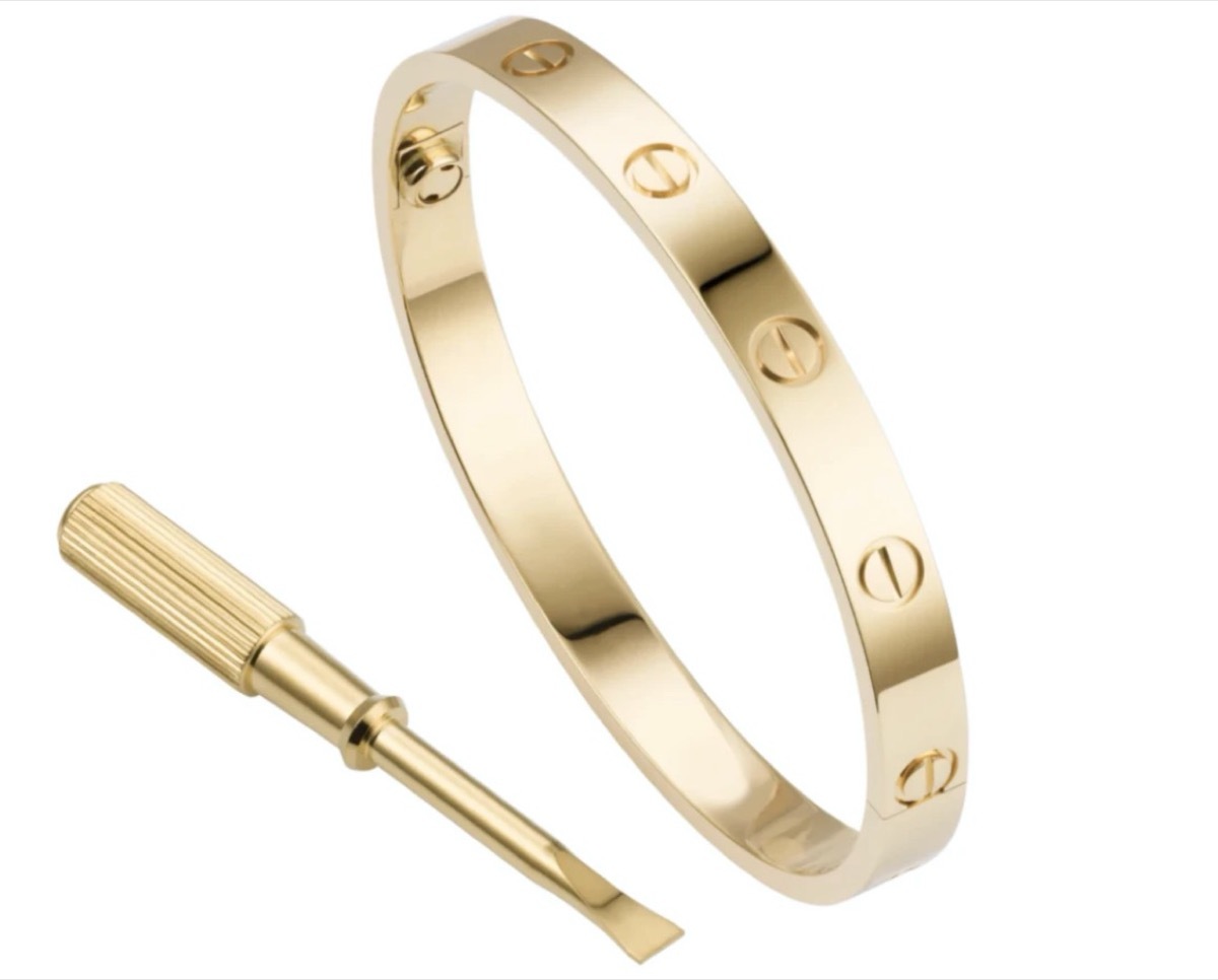 gold bangle with screw driver