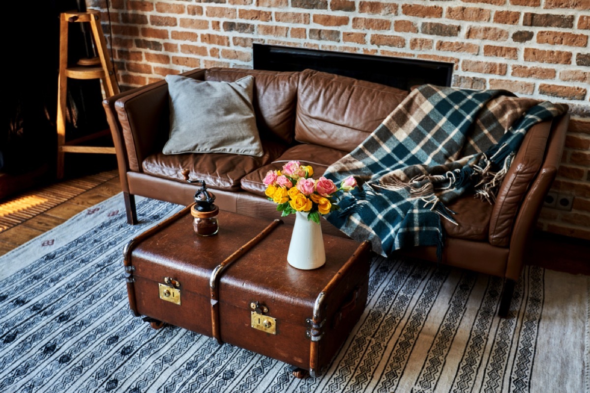 antique trunk table, vintage home upgrades