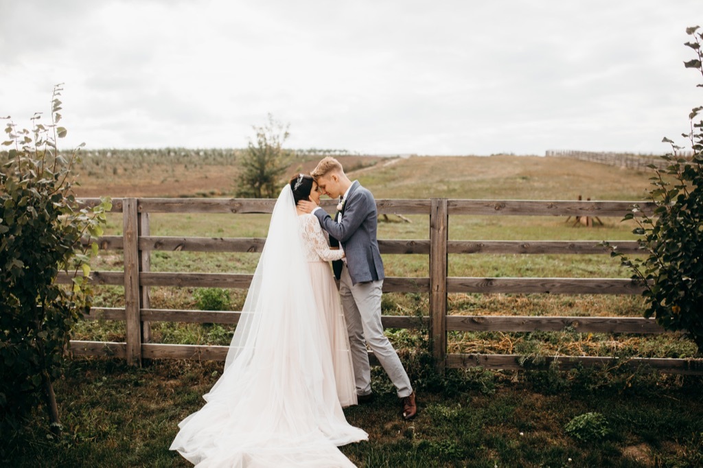 bride and groom at wedding this is the age most people get married in every US state