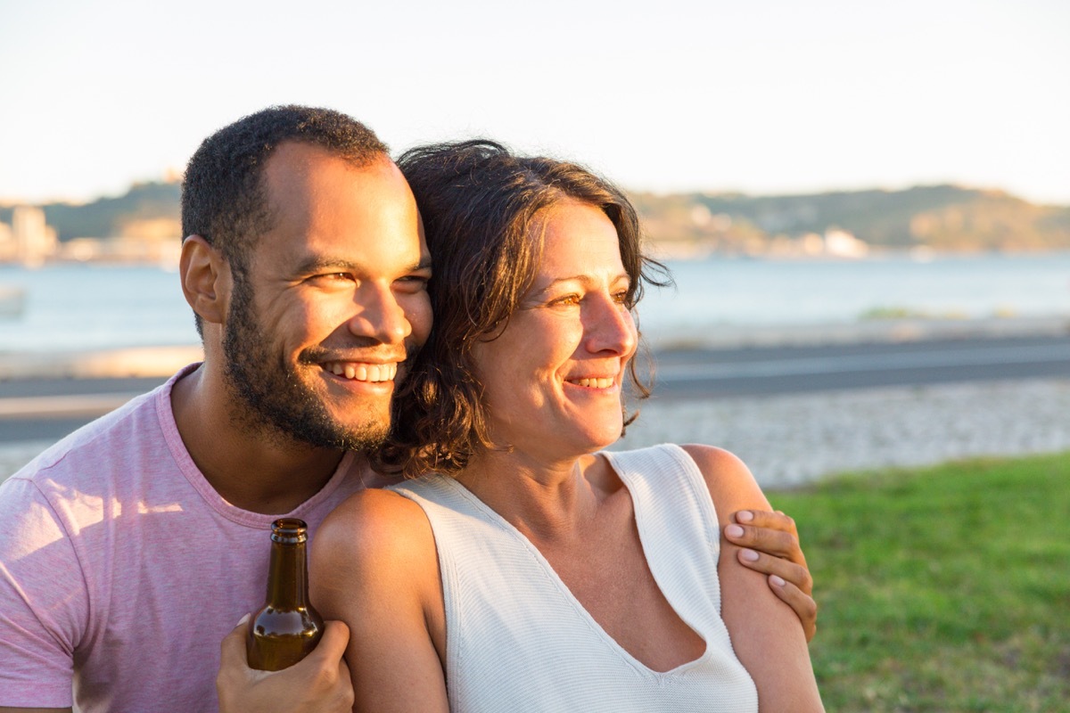 Couple watching the sunset