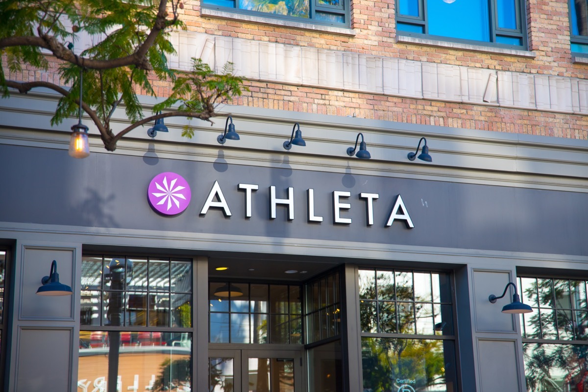 Los Angeles/USA- 02.02.2020 : Athleta women sport wear shoes clothes on third street promenade santa monica