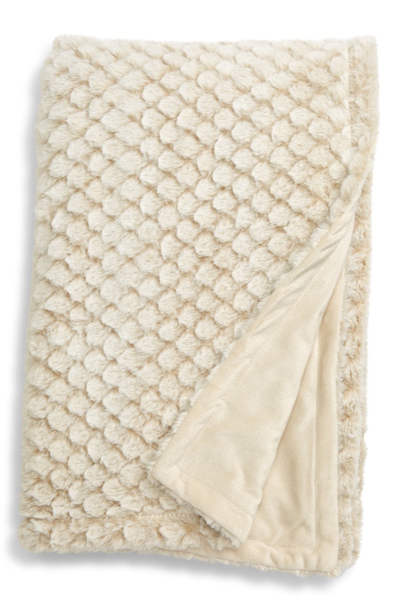 nordstrom at home off white diamond plush throw