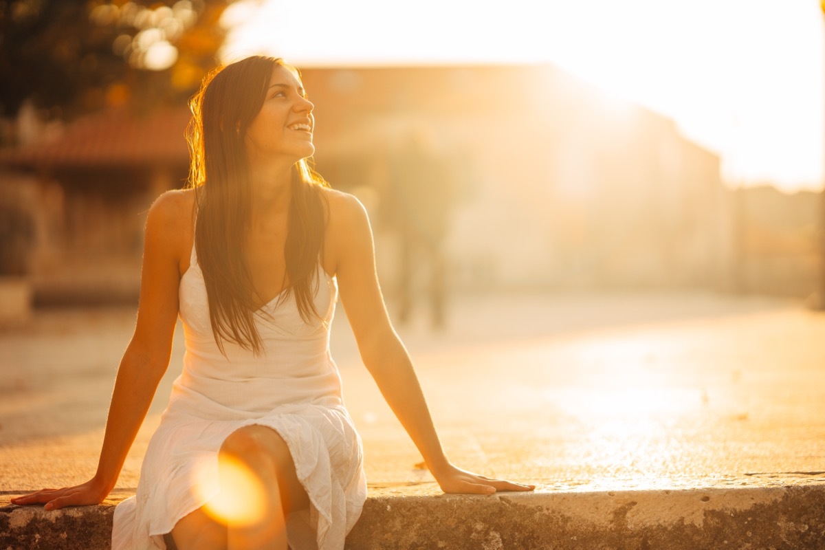 Young Woman Basking in the Sun