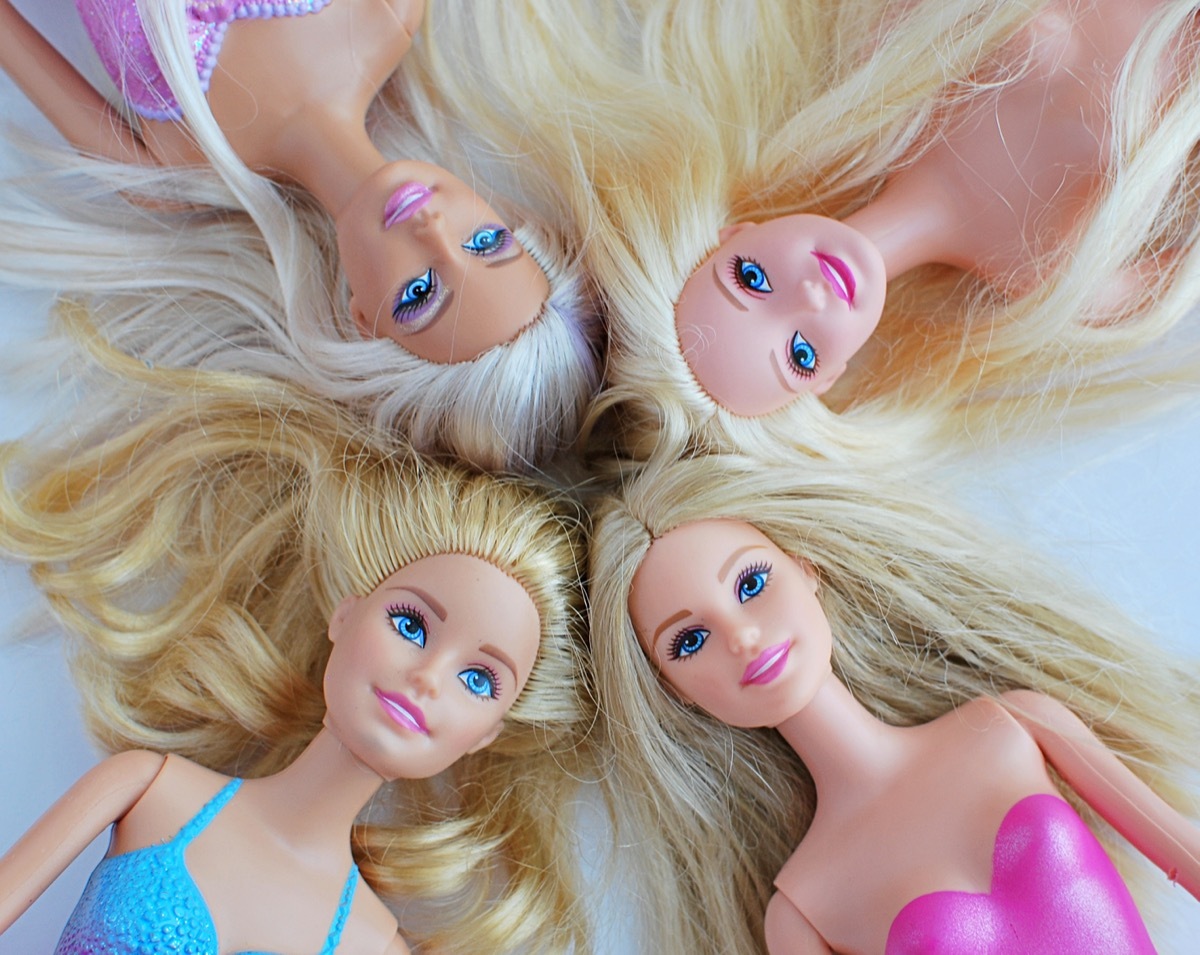 Barbie dolls.