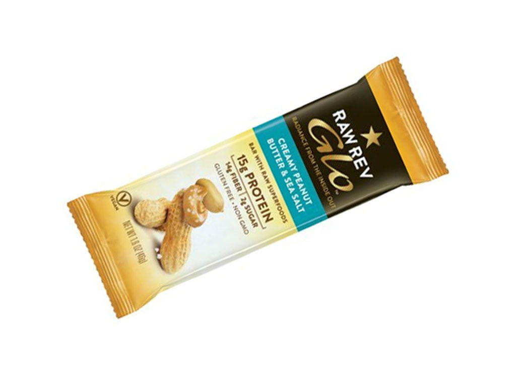 raw rev glo plant based protein bar