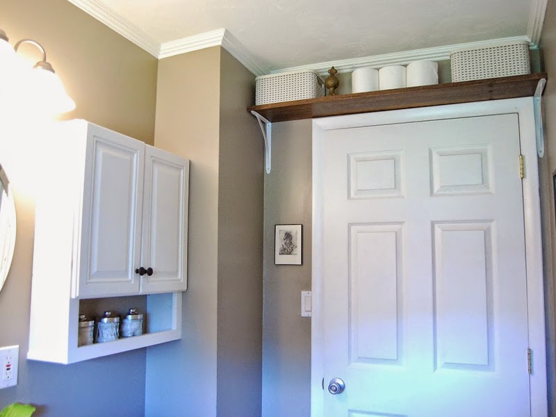 8. Install an extra shelf above the door.