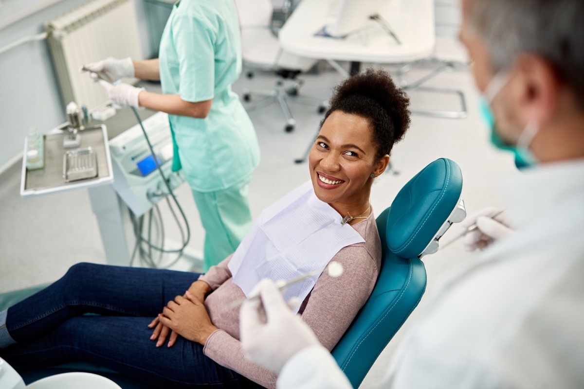 Woman at dentist