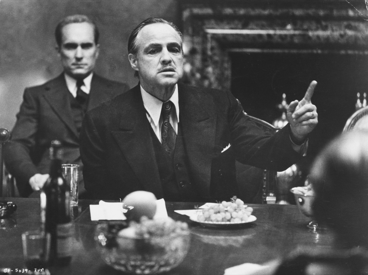 Robert Duvall and Marlon Brando in The Godfather