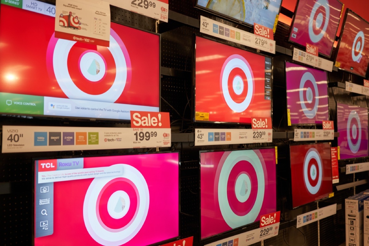 tv sets on display at target