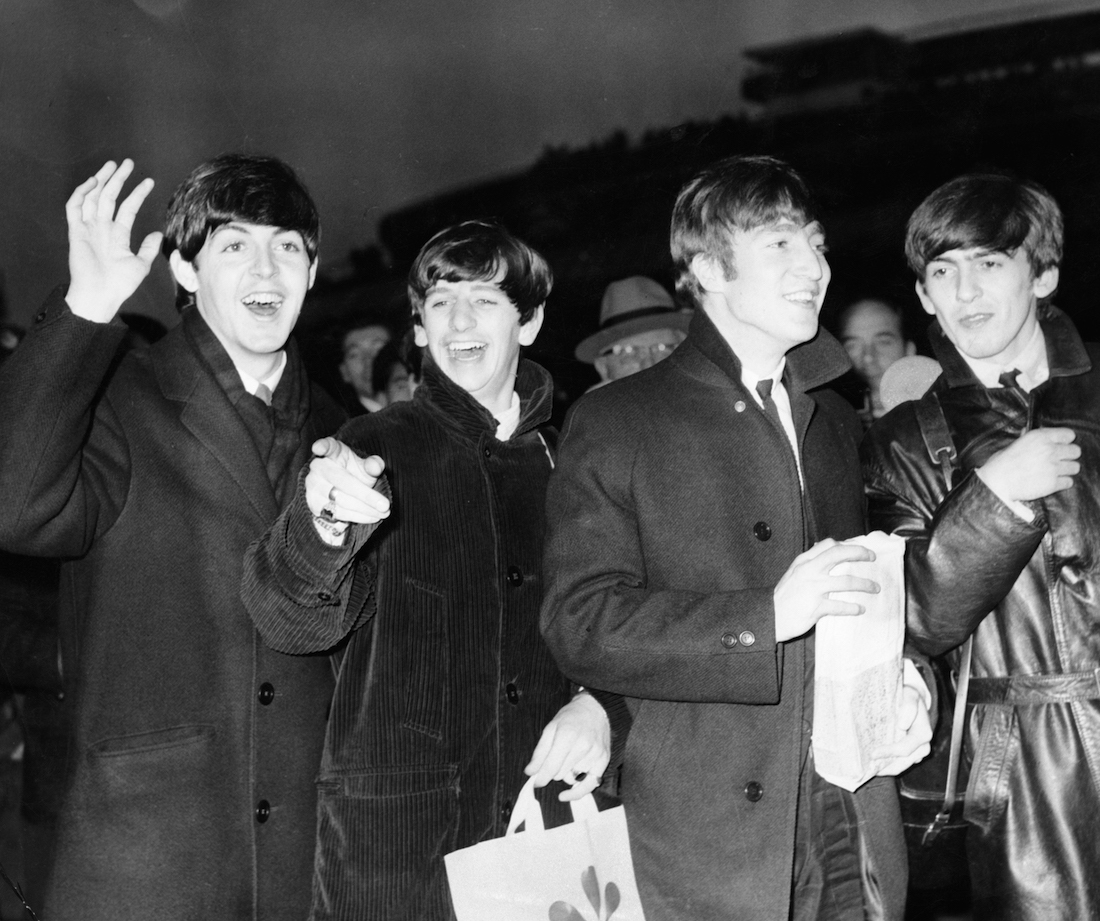 The Beatles at London airport in 1963