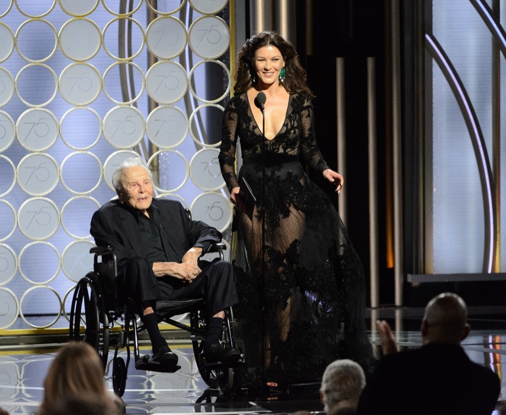 catherine zeta jones kirk douglas golden globes