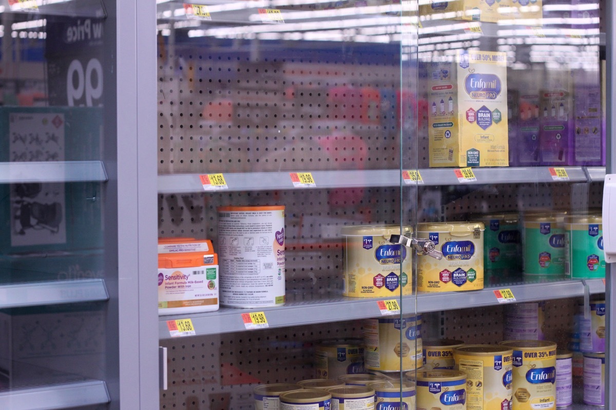 The day after Phoenix announced coronavirus restrictions for bars and restaurants, panic shopping leaves shelves almost empty of baby food. 8515