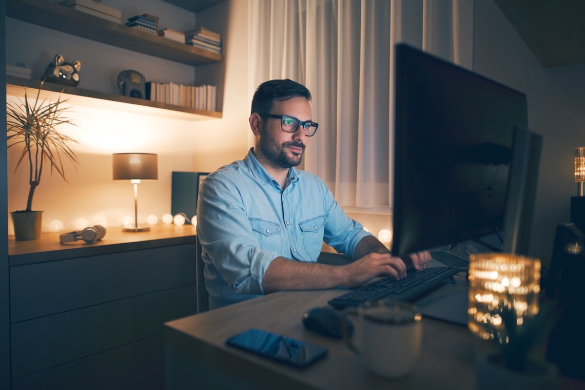 Man in home office