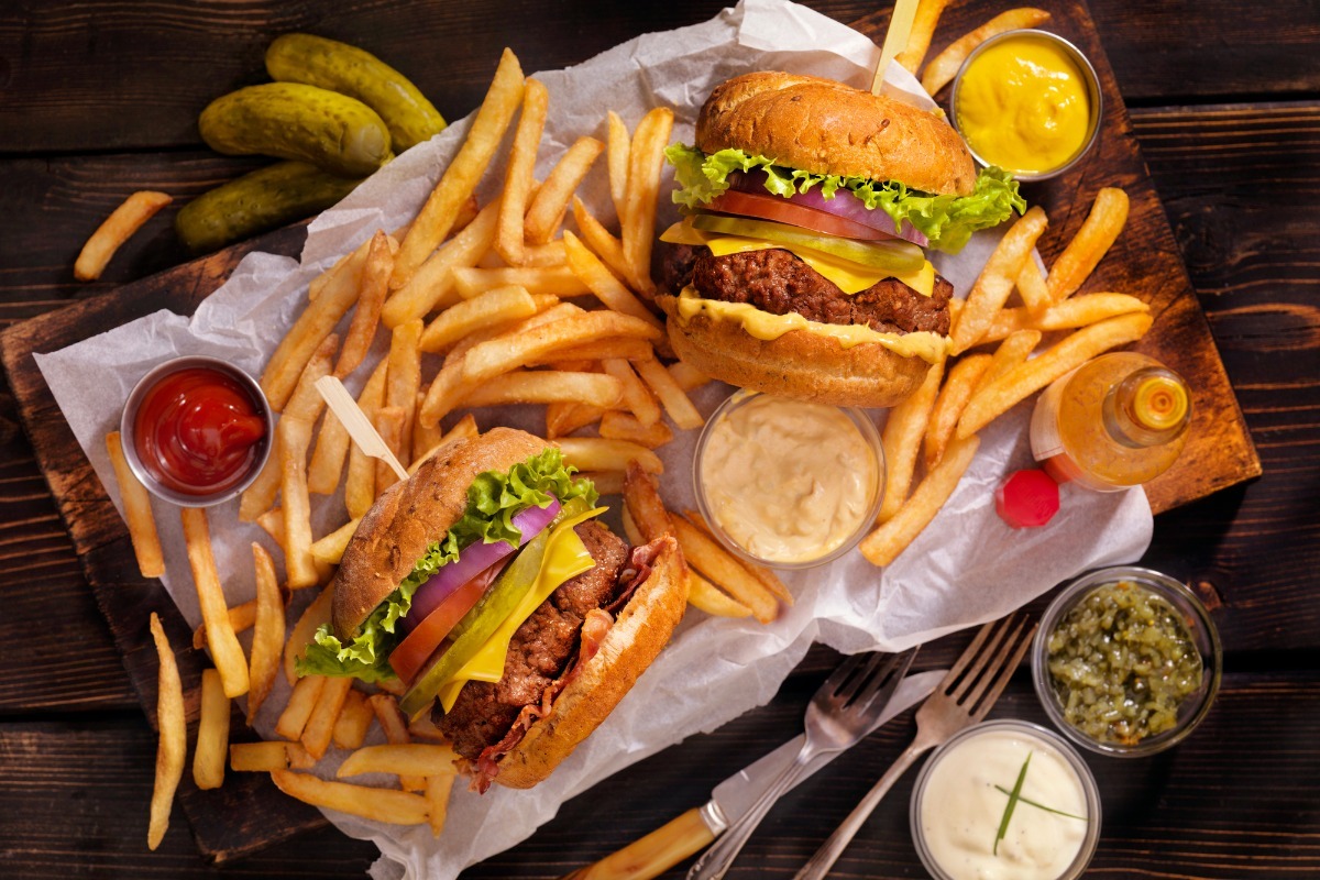 burger and fries