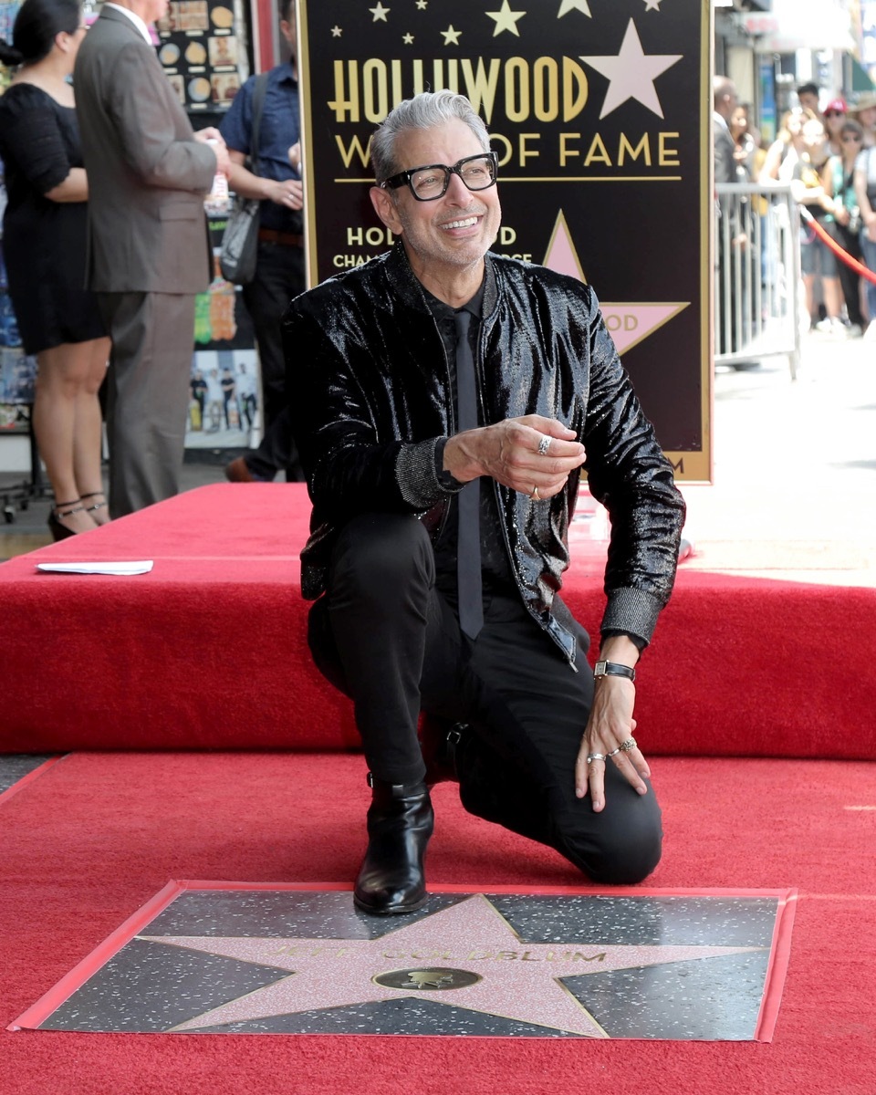 jeff goldblum on the hollywood walk of fame, stylish dads