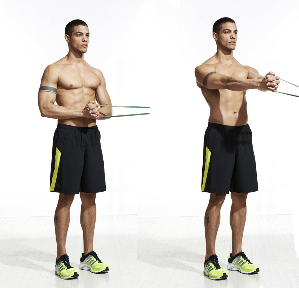 Pallof press band workout