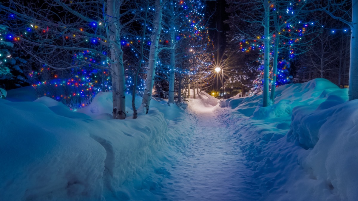 snowy walkway in frisco, colorado