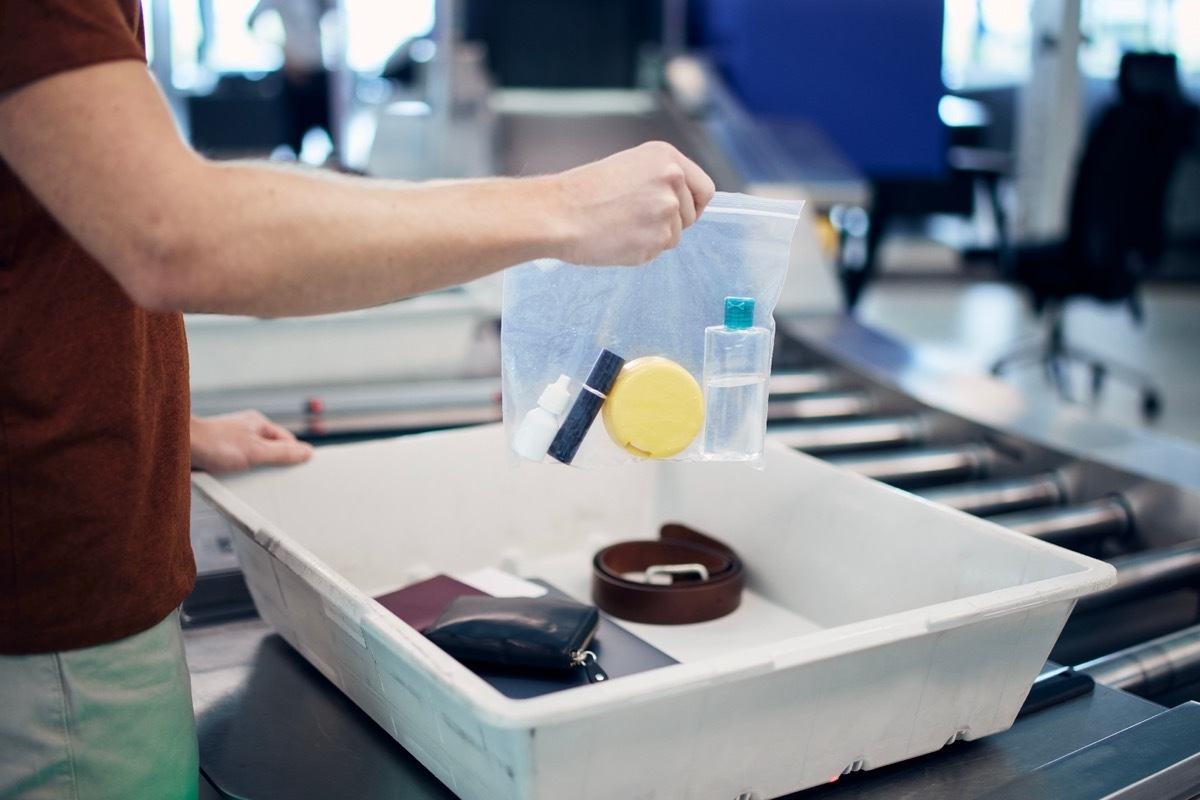 Liquids Being Checked at Airport Security