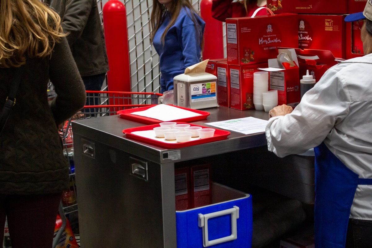 Costco free sample station