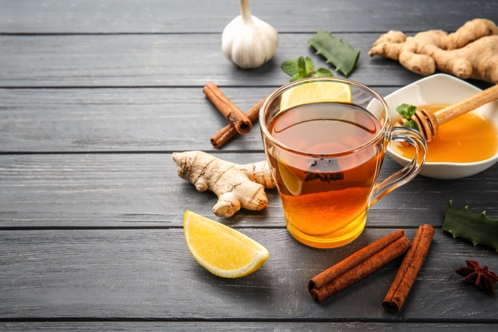 ginger honey lemon cinnamon garlic tea