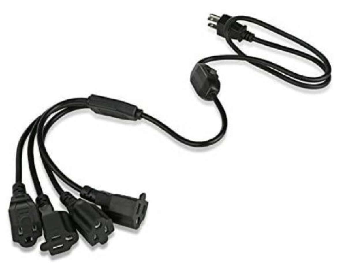 homerygardens black extension cord splitter