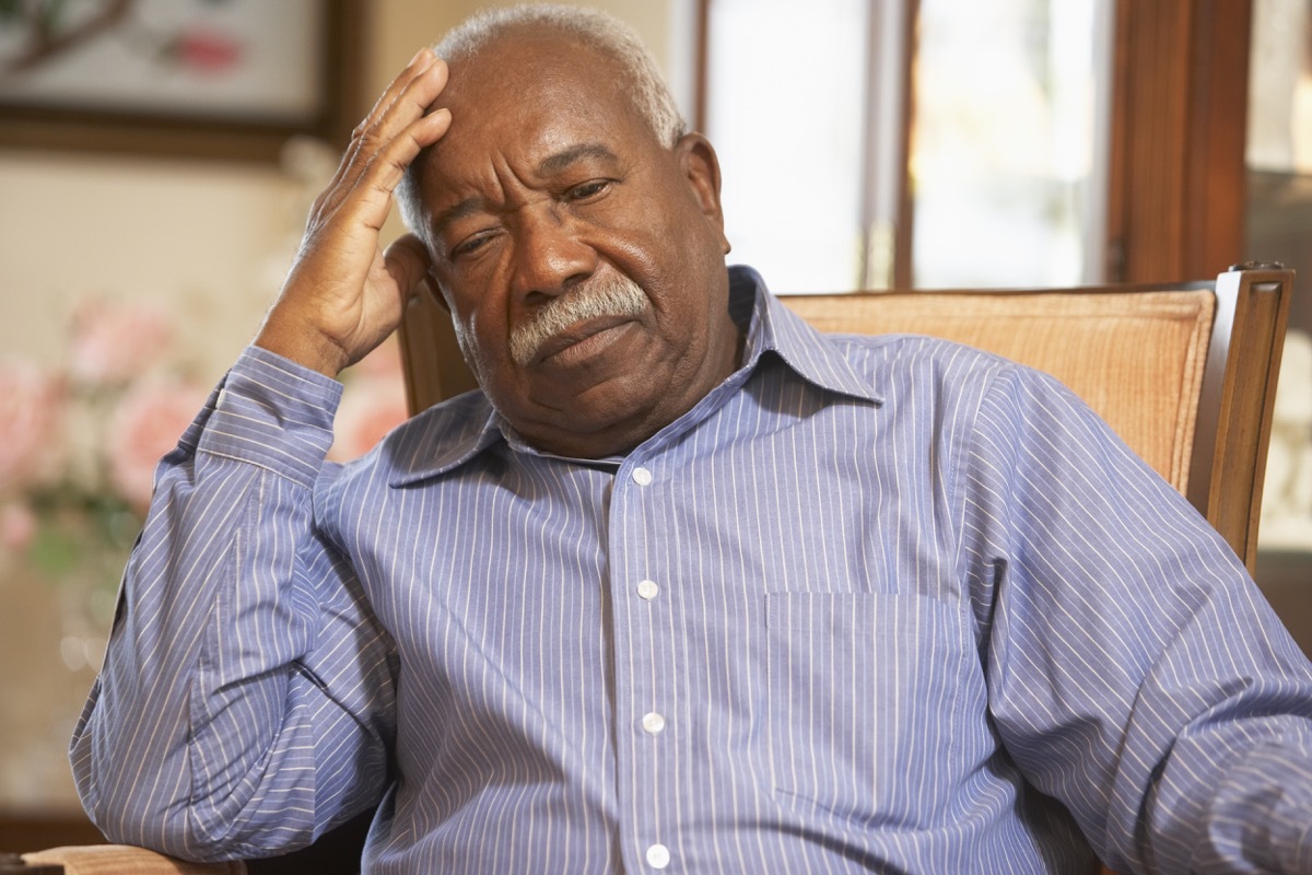 Older man looking exhausted