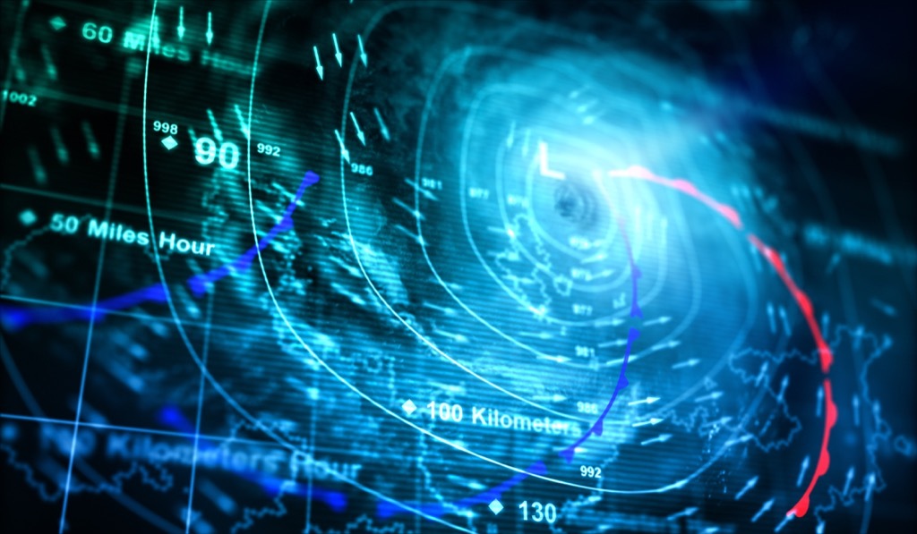 weather map showing a category 5 hurricane