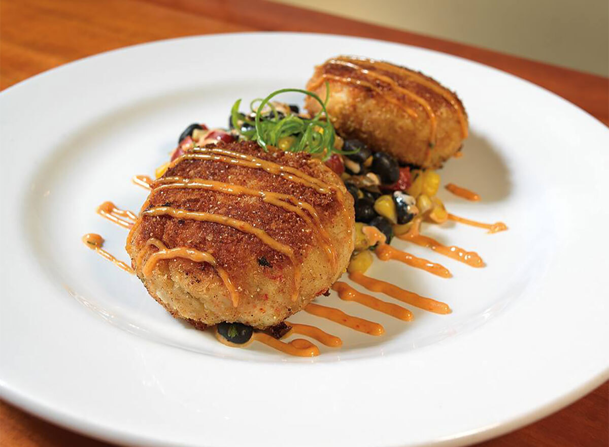 two crab cakes from cotton restaurant in new hampshire