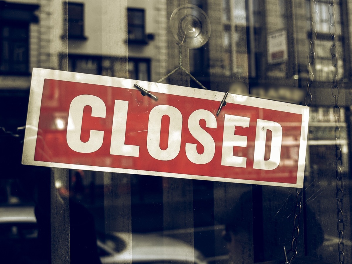 closed sign in window