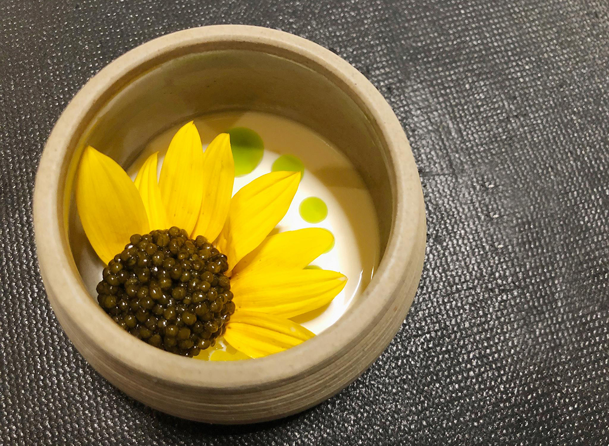 caviar in shape of sunflower