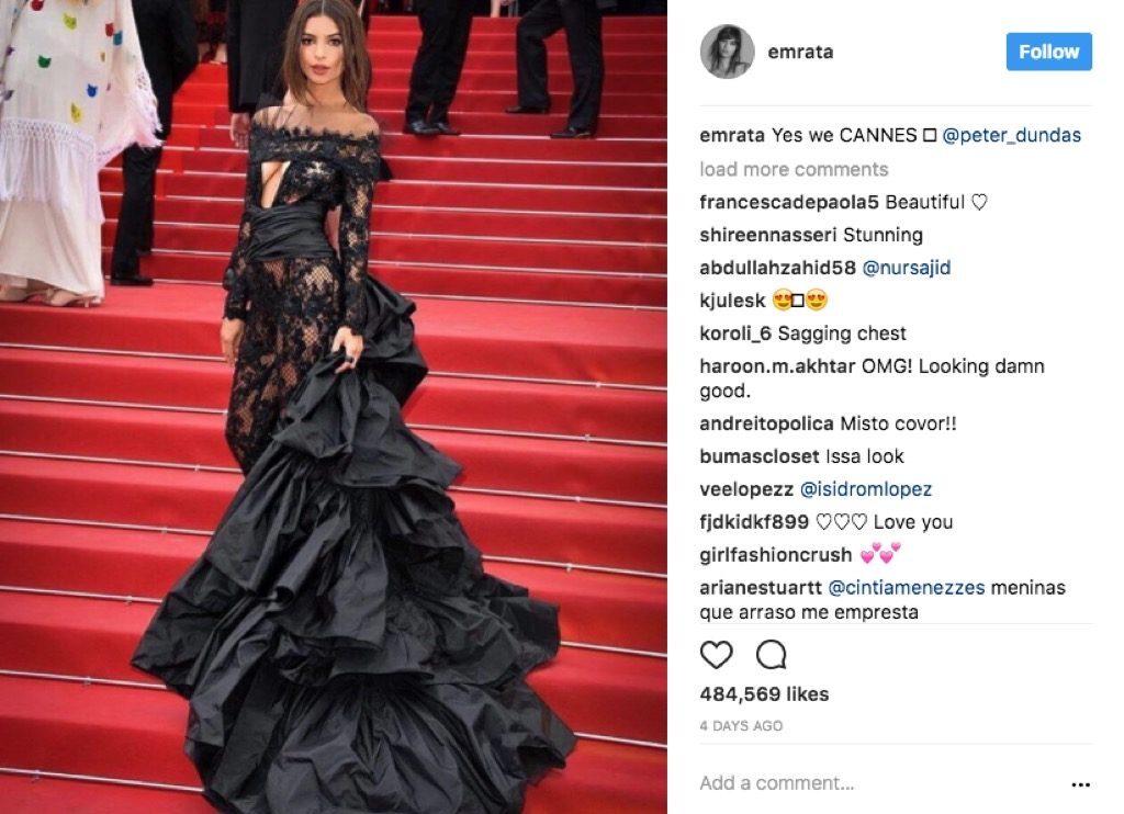 emily ratajkowski cannes red carpet