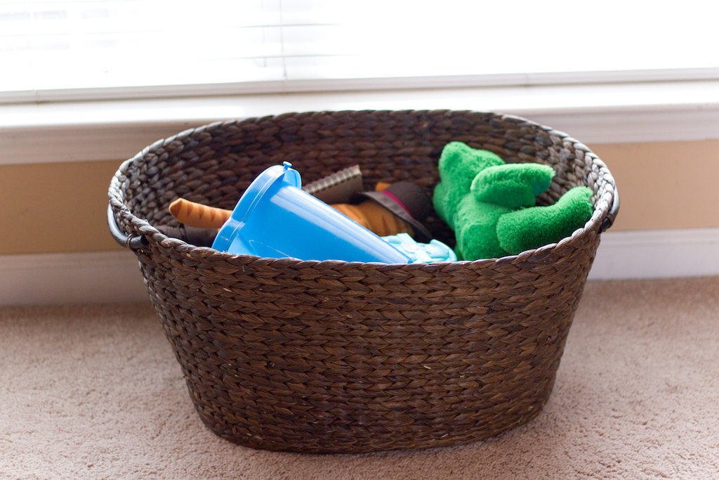 Toys in Basket Tricks for hiding children's toys