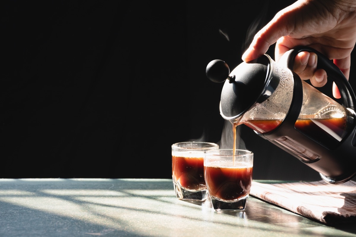 Light roast coffee in glasses