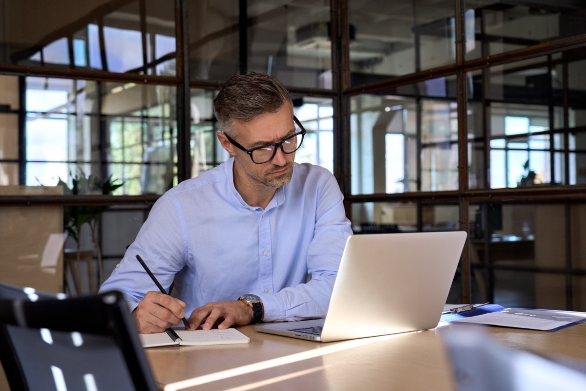 Business Man on Laptop