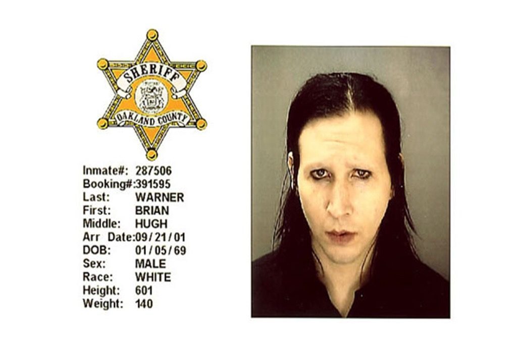 Marilyn Manson funny celebrity mugshots