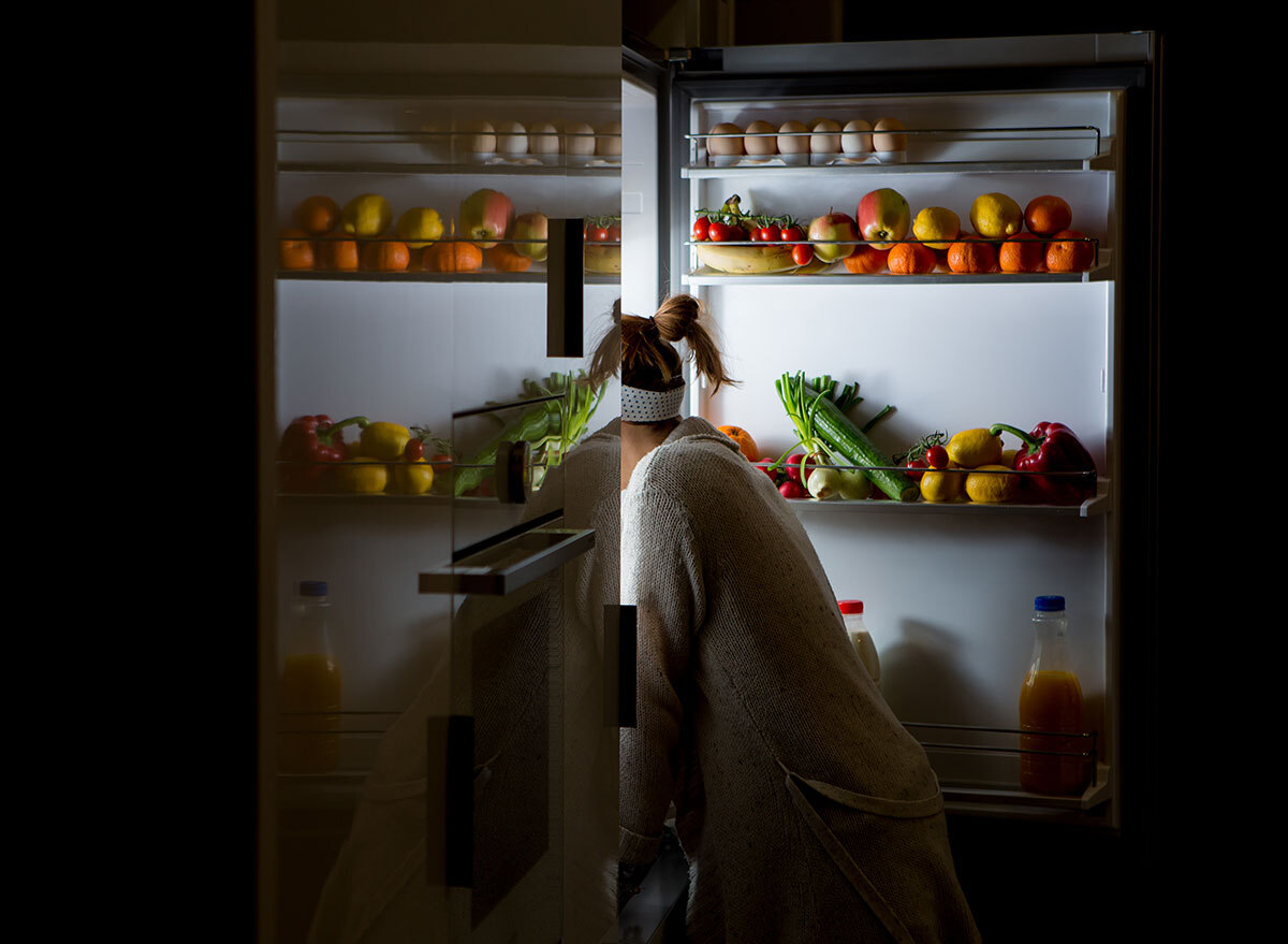 looking in fridge