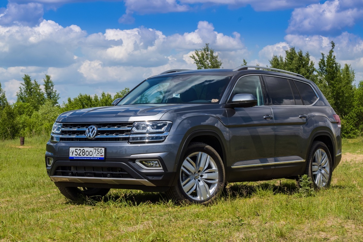 A silver Volkswagen Atlas