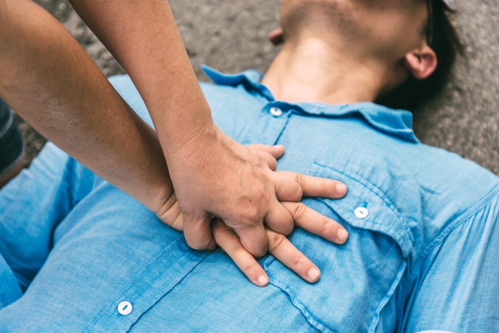 man receiving CPR