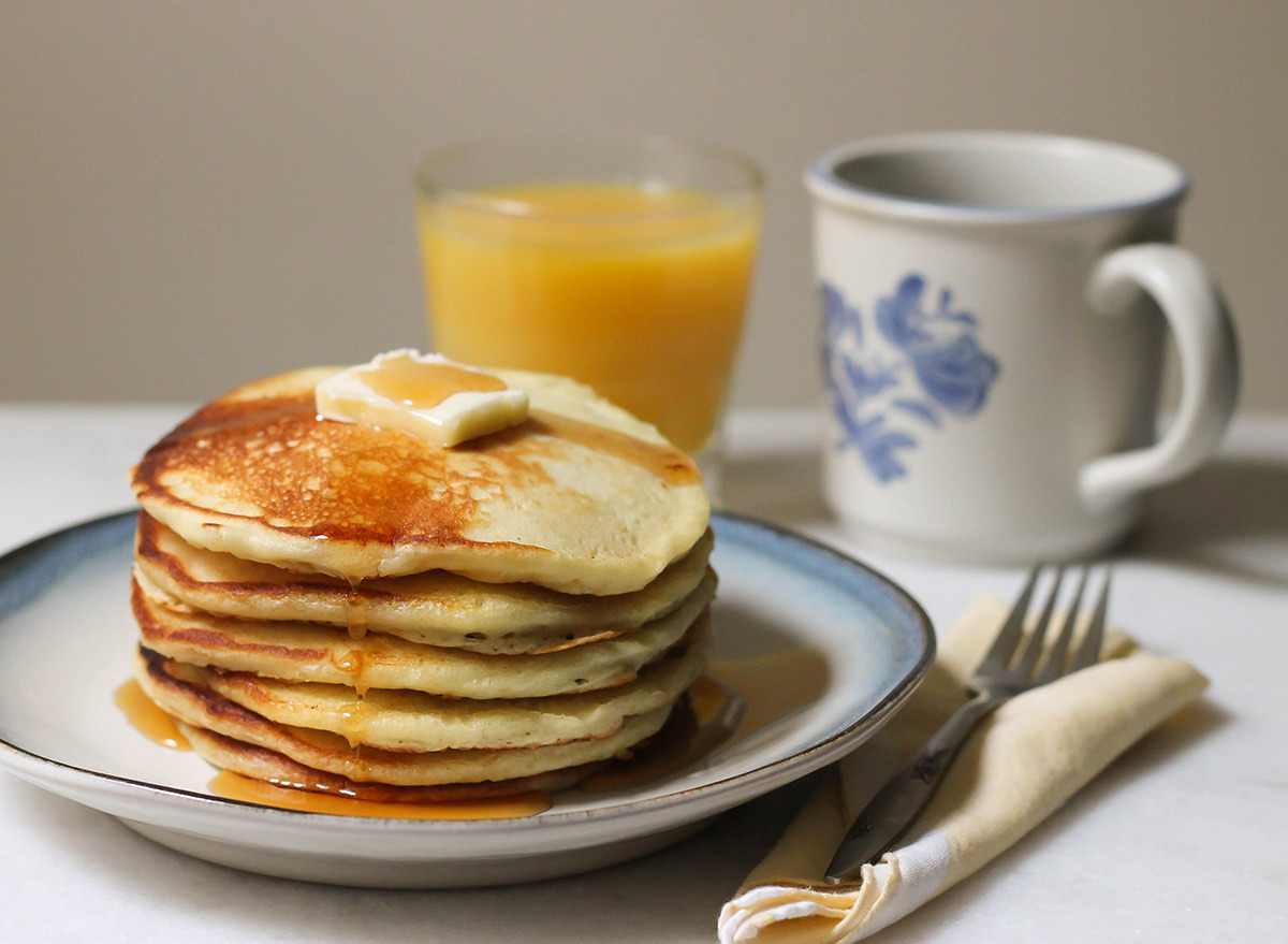 Copycat cracker barrel pancake recipe for breakfast with butter and syrup