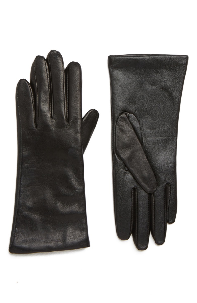 nordstrom black leather gloves