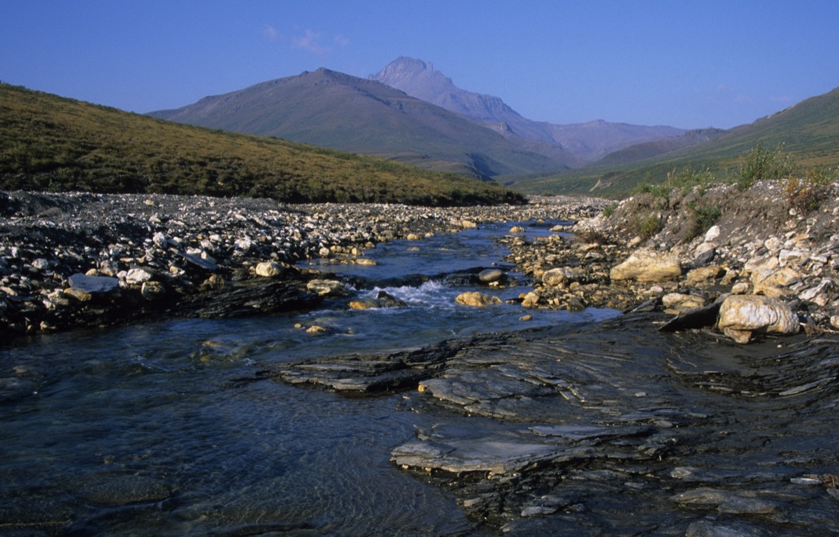 Looking up the Dawn Creek drainage in Gates of the Arctic National Park, Alaska