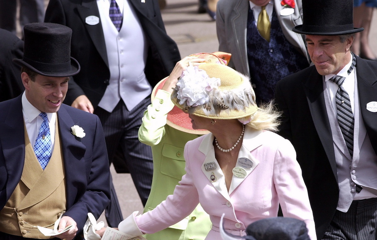 Prince Andrew, The Duke Of York and Jeffrey Epstein (far right) At Ascot.